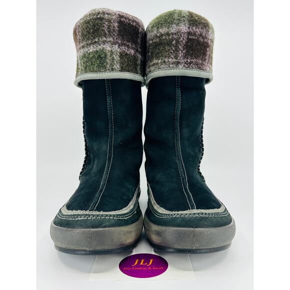 ECCO Women's Black Suede Wool Lined Cuffable Winter Boots Size 37 EU/ 6-6.5 US - Picture 4 of 16